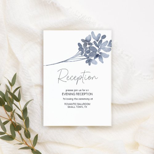 Dusty Blue Flowers Wedding Enclosure Card