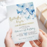Dusty Blue Flutter on Over Butterfly Birthday Invitation