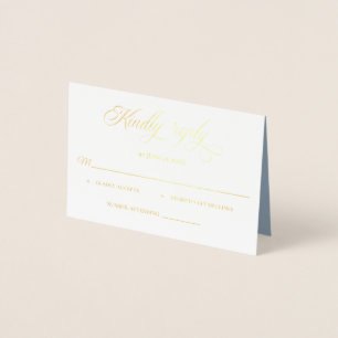 Dusty Blue Foil Rsvp Kindly Reply enclosure card