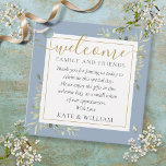 Dusty Blue Foliage Wedding Welcome Gift Basket Bag Favor Tags<br><div class="desc">This elegant greenery and dusty blue tag can be personalized with your special thank you message in chic typography. Designed by Thisisnotme©</div>