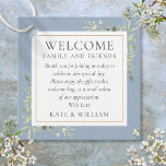 Dusty Blue Foliage Wedding Welcome Gift Basket Bag Favor Tags<br><div class="desc">This elegant greenery and dusty blue tag can be personalized with your special thank you information in chic typography. Designed by Thisisnotme©</div>