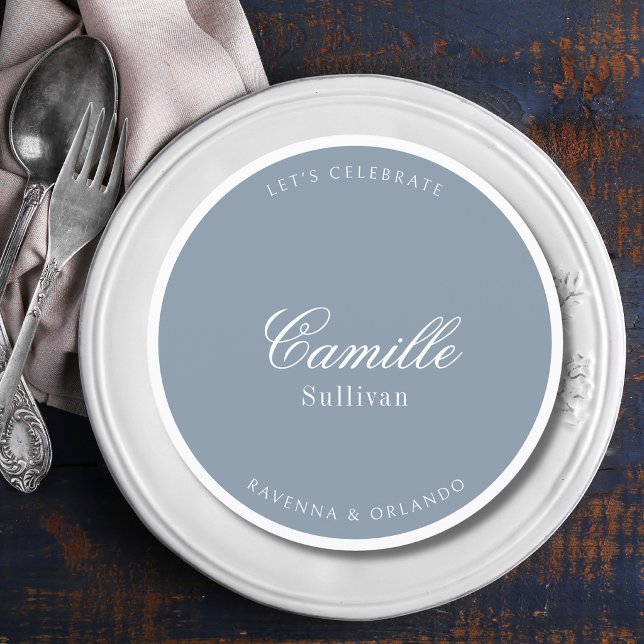 Dusty Blue Formal Round Wedding Guest Place Program (Creator Uploaded)