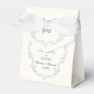 Dusty Blue French Toile Custom Wedding Favor Boxes