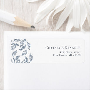 Dusty Blue French Toile Elegant Romantic Wedding Label