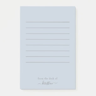 Dusty Blue From the Desk of Custom Lined Large Post-it Notes