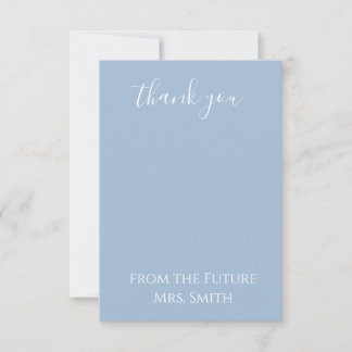 Dusty Blue "Future Mrs." Bridal Shower Thank You Card