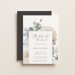 Dusty Blue Garden Floral Bachelorette Weekend Invitation