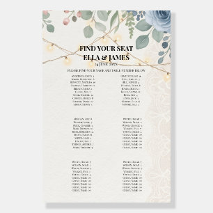 Dusty Blue Garden Seating Chart Sign