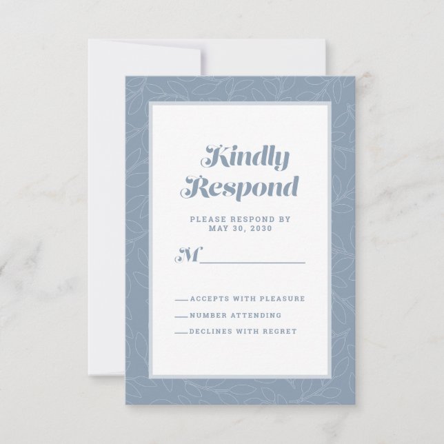 Dusty Blue Geometric Artistic |  Modern Abstract RSVP Card (Front)