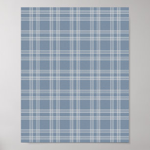 Dusty Blue Gingham Poster