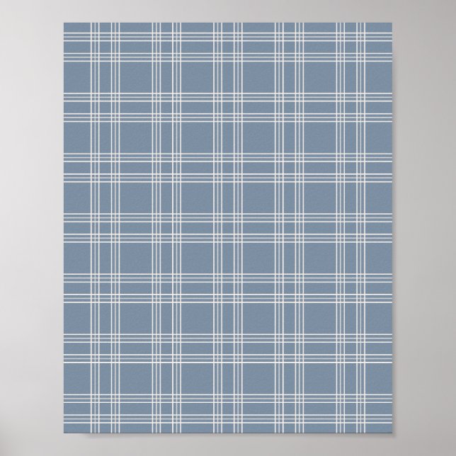 Dusty Blue Gingham Poster (Front)