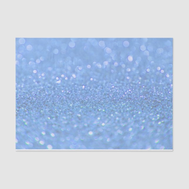 Dusty Blue Glitter Design  Tissue Paper (Front)