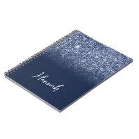 Elegant Purple Blue Ombre Glitter Sketchbook Notebook