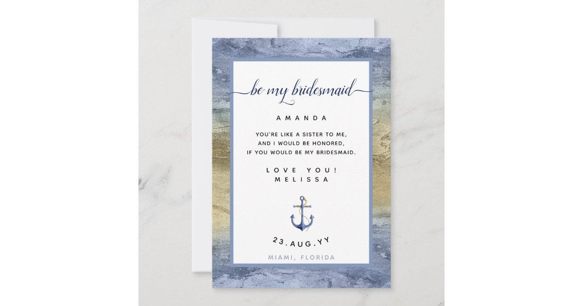 Dusty Blue Bridesmaid Proposal 