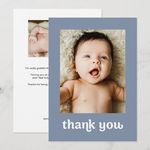 Dusty blue Gold cross Modern 2 Baby Photos Baptism