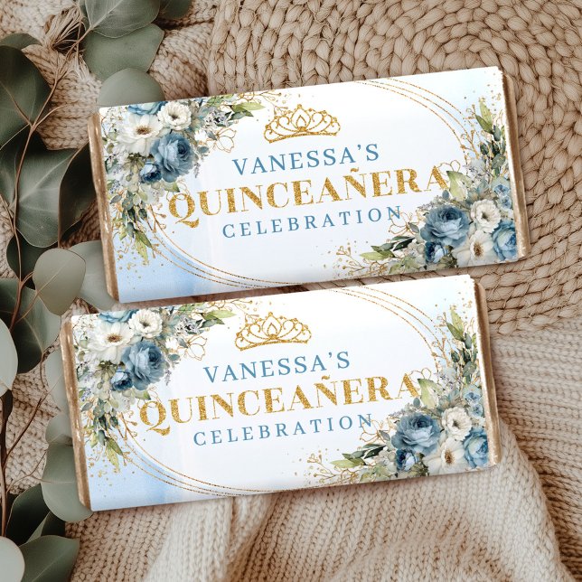 Dusty Blue Gold Greenery Quinceañera Hershey (Dusty Blue Gold Greenery Quinceañera Hershey)