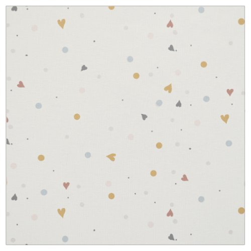 Dusty Blue Gold Muted Hearts n Dots Baby Nursery Fabric