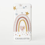 Dusty Blue Gold Muted Modern Rainbow Your Name Sam Samsung Galaxy S10 Case<br><div class="desc">"Dusty Pink Gold Muted Modern Rainbow Your Name Samsung Galaxy S10  Case."  Created by licensed,  international artist,  Audrey Jeanne Roberts,  copyright.  Earthy Boho chic colors of dusty blush pink,  rose,  gray,  amber gold and a hint of blue in a modern,  graphic style,  hand drawn rainbow,  heart and star design.</div>