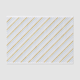 Dusty Blue & Gold Striped Tissue Paper Winter