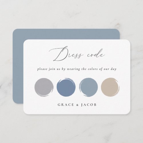 Dusty Blue Gray Beige Wedding Color Palette Card