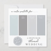Dusty Blue & Gray Color Combination Palette Card (Front)