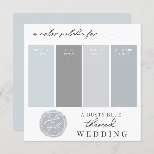 Dusty Blue  Gray Color Combination Palette Card