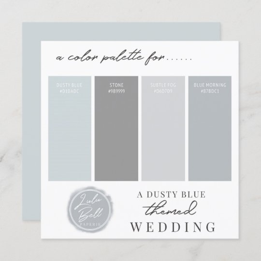 Dusty Blue & Gray Color Combination Palette Card