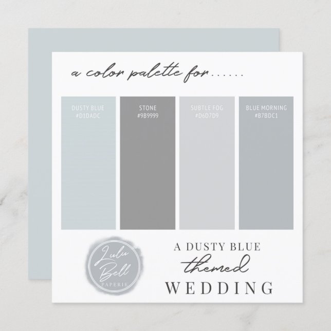 Dusty Blue & Gray Color Combination Palette Card (Front/Back)