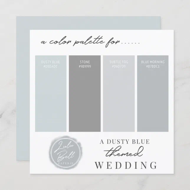 Dusty Blue & Gray Color Combination Palette Card