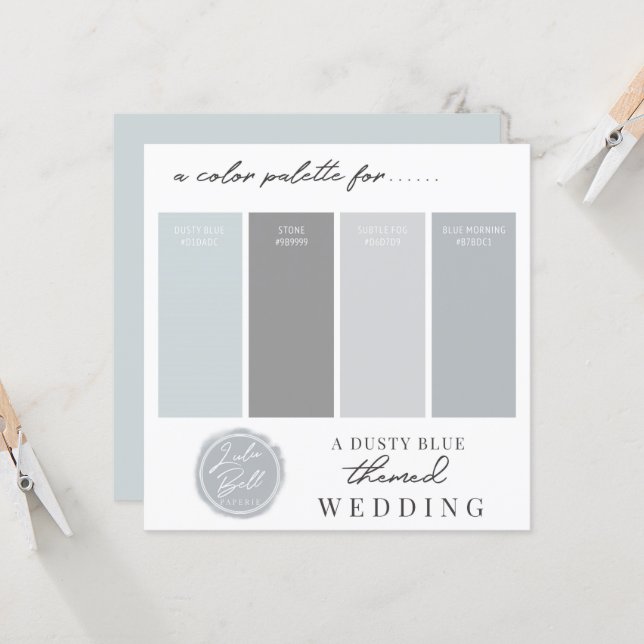 Dusty Blue & Gray Color Combination Palette Card