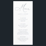 Dusty Blue Gray Minimalist Simple Flat Menu<br><div class="desc">Elegant and modern,  dusty blue-gray minimalist flat menu. Fully customizable menu for your wedding or event.</div>