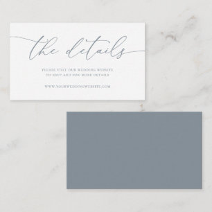 Dusty Blue Gray Minimalist Wedding Enclosure Card