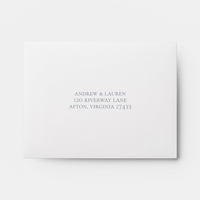 Dusty Blue Gray Minimalist Wedding RSVP Card Envelope (Front)