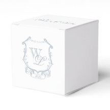 Dusty Blue Gray Monogram Crest