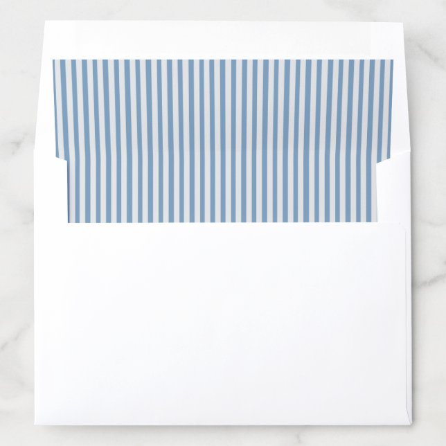 Dusty Blue Gray Stripe Envelope Liner (In Envelope)