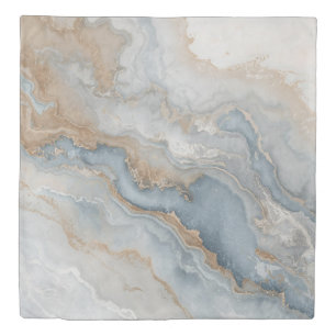 Dusty Blue Gray Tan Beige Abstract Duvet Cover