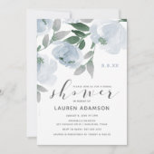 Dusty Blue & Gray Watercolor Bridal Shower Invitation (Front)