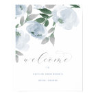 Dusty Blue & Gray Watercolor Bridal Shower Welcome