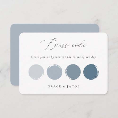 Dusty Blue  Gray Wedding Color Palette Card