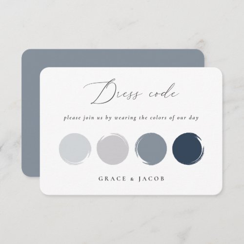 Dusty Blue  Gray Wedding Color Palette Card