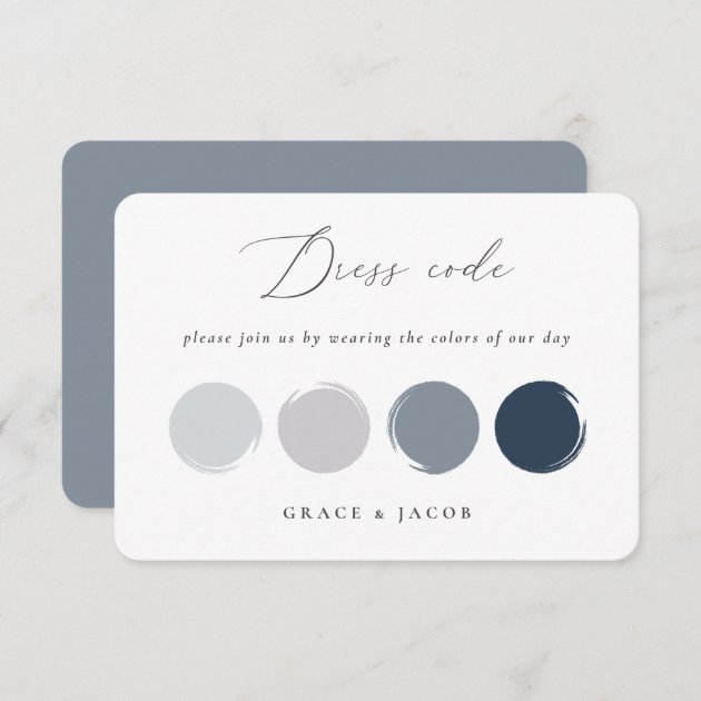 Dusty Blue & Gray Wedding Color Palette Card | Zazzle