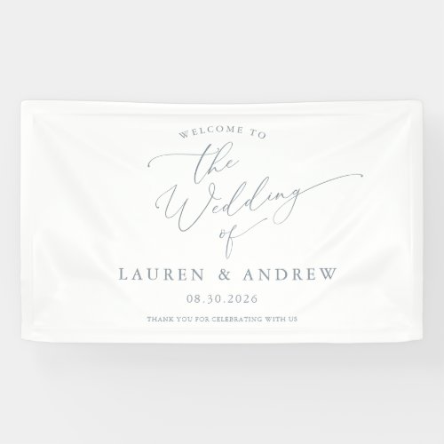 Dusty Blue Gray Welcome to Our Wedding 1 Banner
