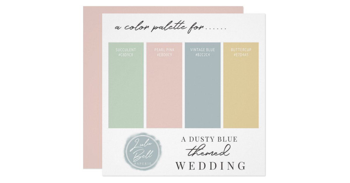 Dusty Blue Green Blush Yellow Color Palette Card Zazzle Com