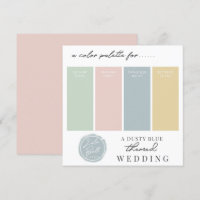 Dusty Blue Green Blush & Yellow Color Palette Card