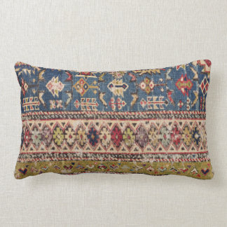 Dusty Blue Green Kuba II Mustard Bands Throw Pillo Lumbar Pillow