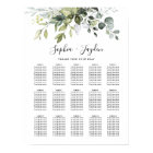 Dusty Blue Greenery Elegant Wedding Seating Chart
