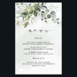 Dusty Blue Greenery Floral Boho Wedding Menu Cards<br><div class="desc">Design features a bouquet of watercolor greenery, eucalyptus and a succulent over a dusty blue watercolor splash. Design also features specks of painted (printed) gold and green. Check on screen previews before checking out to make sure your personal details print to your satisfaction. You can fully customize this design under...</div>