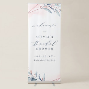 Dusty Blue Greenery Geometric Bridal Shower Sign