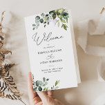 Dusty Blue Greenery Wedding Program Bi-Fold<br><div class="desc">Designed to coordinate with our Boho Greenery wedding collection,  this customizable Bi-Fold Ceremony Program features watercolor eucalyptus branches with a classy serif font & elegant calligraphy text graphics. Matching items available.</div>