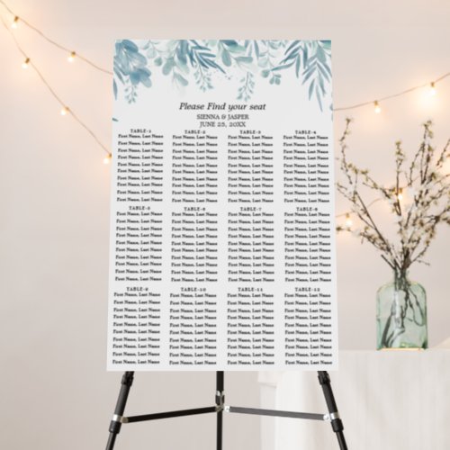 Dusty Blue Greenery Wild Meadow 12 Tables  Foam Board